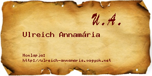 Ulreich Annamária névjegykártya